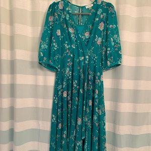 Hi-low floral maxi dress